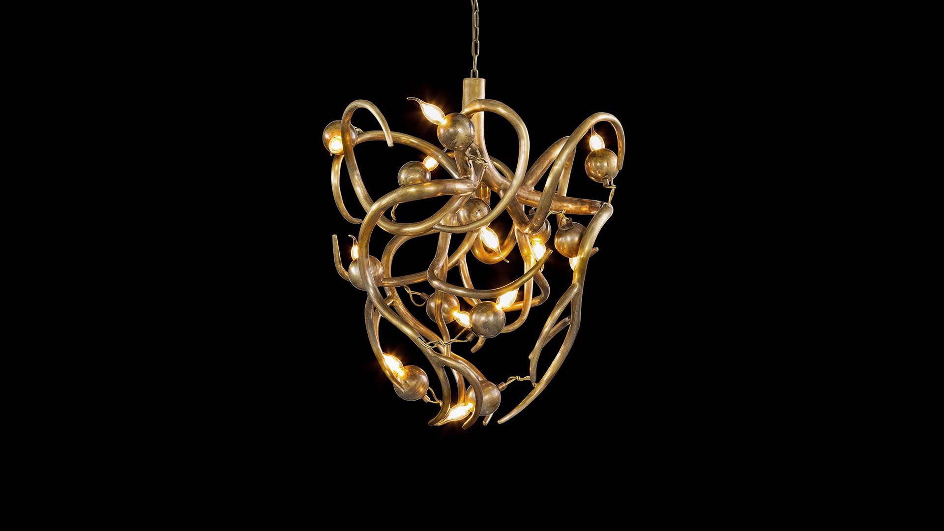 Eve Chandelier Conical Brass Burnished