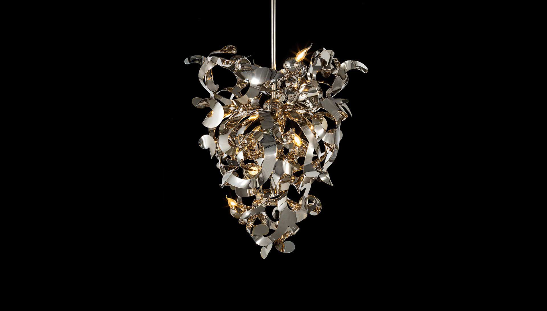 Kelp Chandelier Conical Stainless Steel